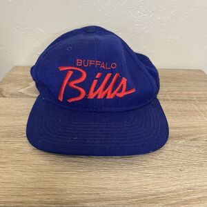 Vintage Buffalo Bills Sports Specialties Wool Script Snapback Hat 1990's